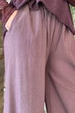 Bennie Quirky Barrel Pant Aubergine Pin Stripe